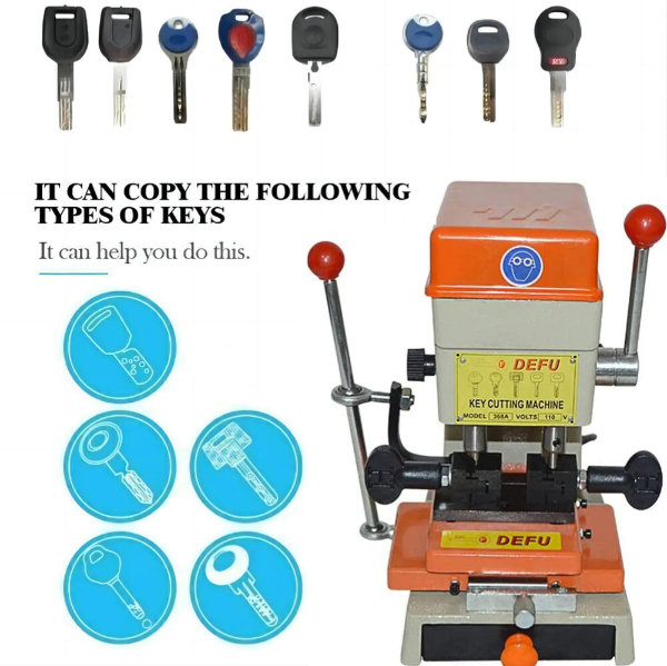Vertical Key Cutting Machine Key Duplicating Cutter Machine 110V DEFU 368A