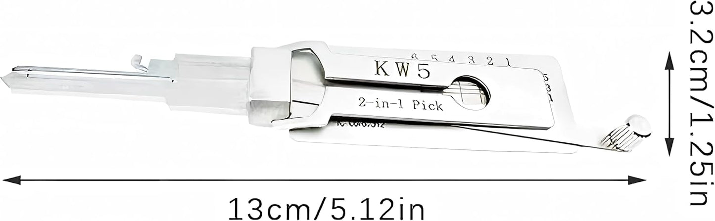 Locksmith Tool KW5 2 in 1 Pick Maintenance Repair Tool Set Stainless Tool Civil Lock Opener