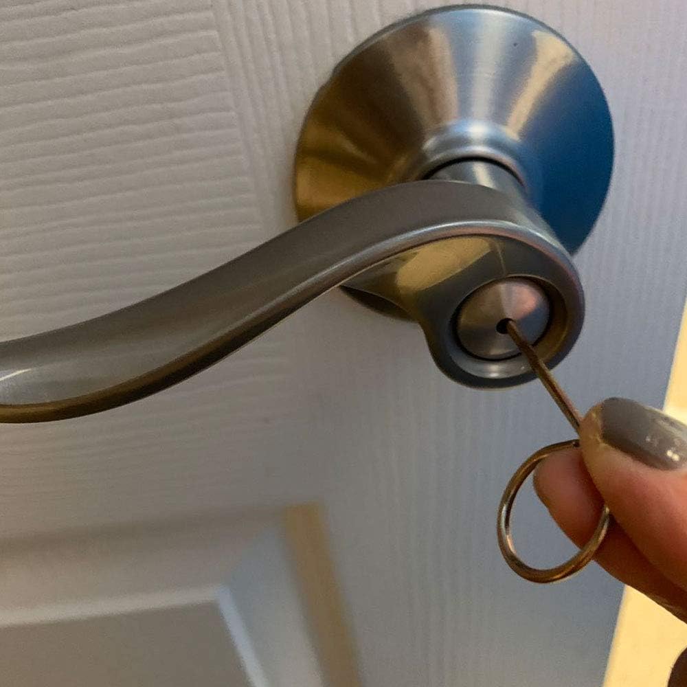 Interior Bathroom Door Key, Bedroom Emergency Door Key Pin for Push-to-Unlock Lockset - Set of 6