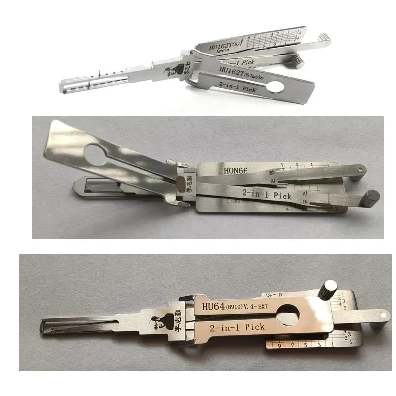 HU66 HU162T(8) HU64 Lishi Vehicle 2-in-1 Decoder Cars Lock Picking Set for Volkswagen /Audi/Porsche MERCED SKODA SEAT VAG GROUP