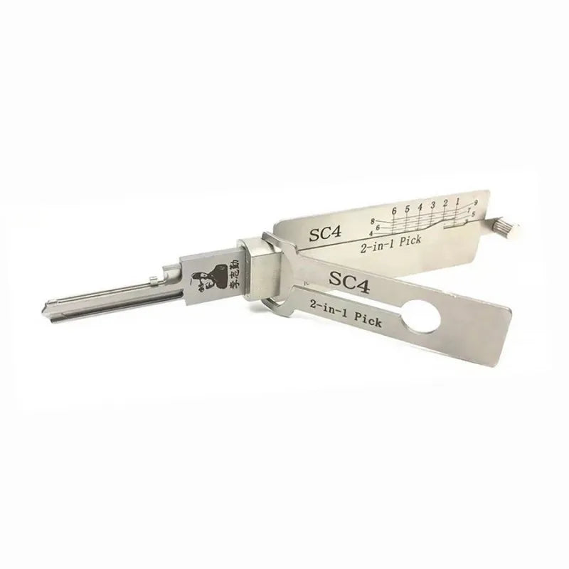 Locksmith LiShi 2 in 1 SC1 SC4 KW5 KW1 Tools Civil Lock Opener Hand Professional Locksmith Hand for Door Measuring Master Key