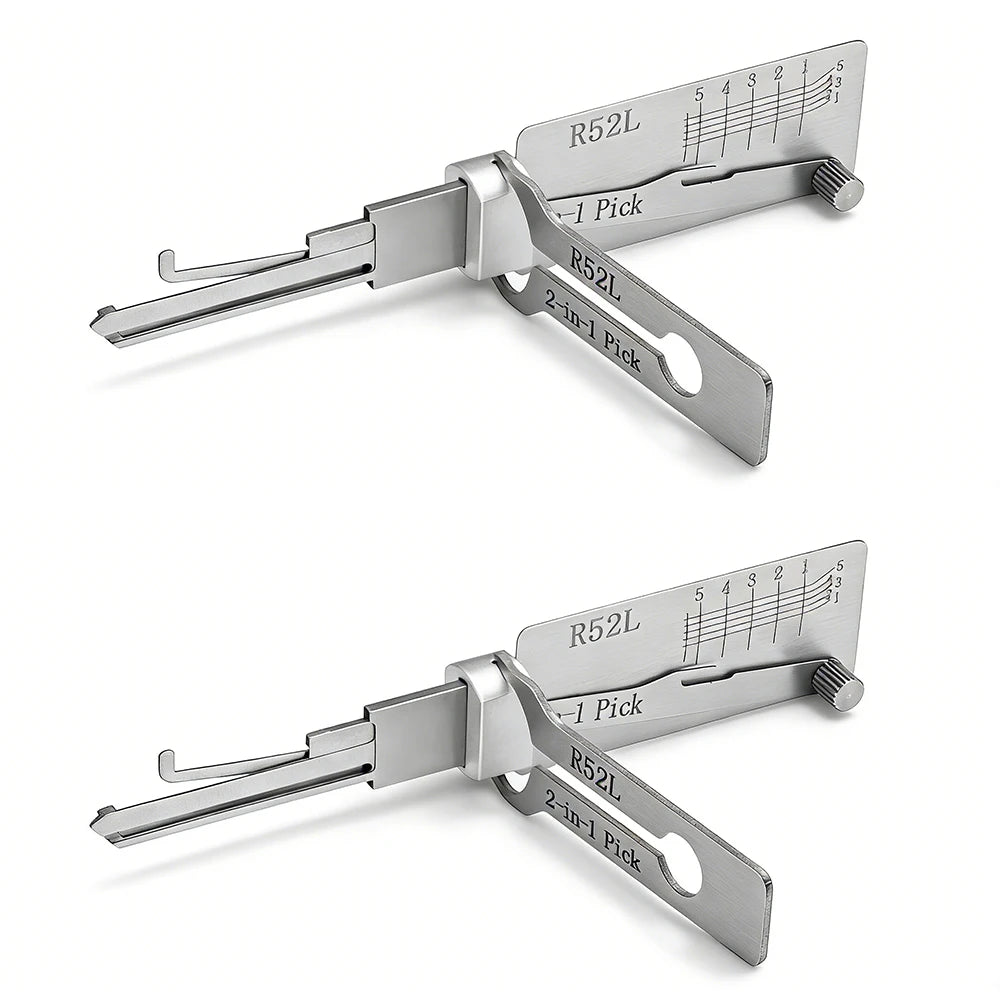 Hi-Key R52L 2-in-1 Key Decoder & Gauge Tool - Stainless Steel for Mexico Phillip Civil Locks Locksmith Tools