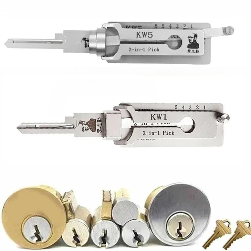 Locksmith LiShi 2 in 1 SC1 SC4 KW5 KW1 Tools Civil Lock Opener Hand Professional Locksmith Hand for Door Measuring Master Key