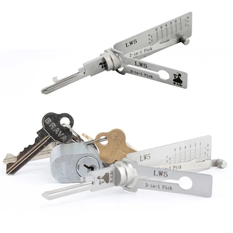2-in-1 LW4 LW5 TE2 Lock Picking Decoder Kit for Australian Lock Keyway for Gainsborough TESA Lock