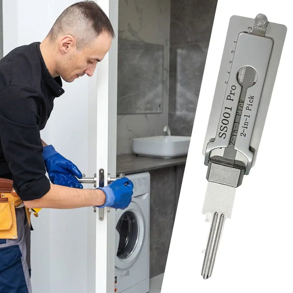 2-in-1 Stainless Steel Key Decoder Portable Precision Hook And Pickup Hand Tool O-ring Pickup Kit Maintenance Repair Kit
