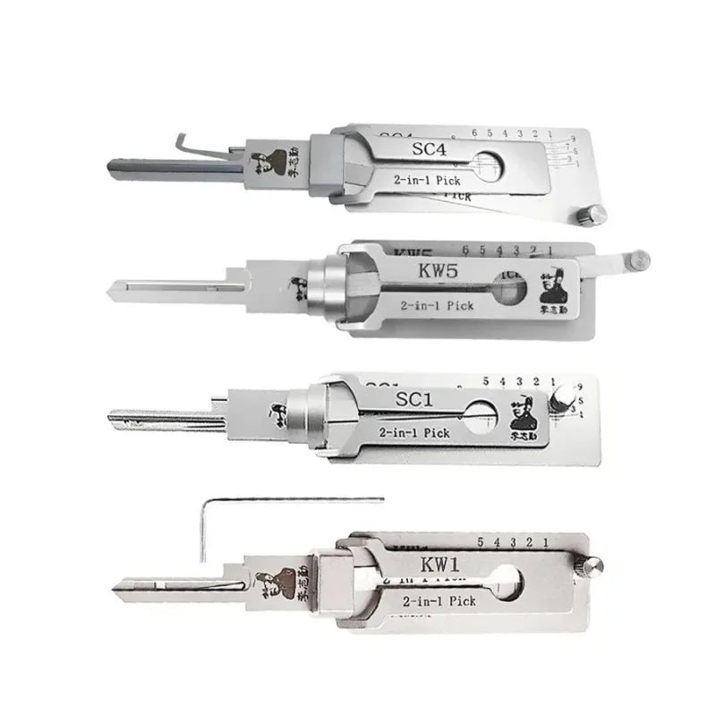 Locksmith LiShi 2 in 1 SC1 SC4 KW5 KW1 Tools Civil Lock Opener Hand Professional Locksmith Hand for Door Measuring Master Key