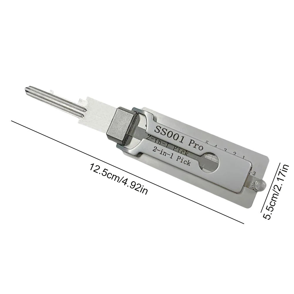 2-in-1 Stainless Steel Key Decoder Portable Precision Hook And Pickup Hand Tool O-ring Pickup Kit Maintenance Repair Kit