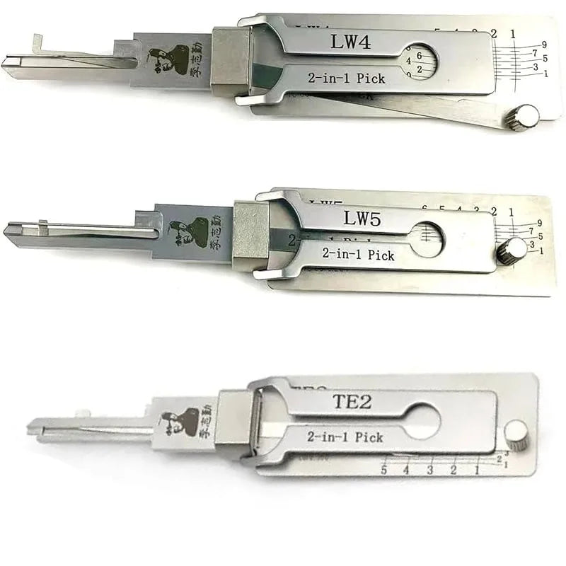 2-in-1 LW4 LW5 TE2 Lock Picking Decoder Kit for Australian Lock Keyway for Gainsborough TESA Lock