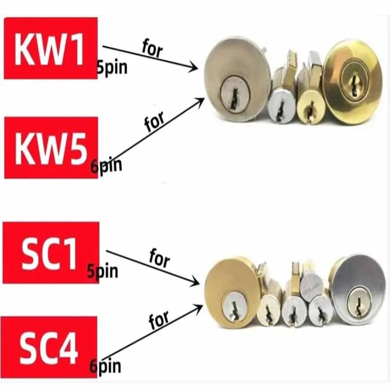 Locksmith LiShi 2 in 1 SC1 SC4 KW5 KW1 Tools Civil Lock Opener Hand Professional Locksmith Hand for Door Measuring Master Key