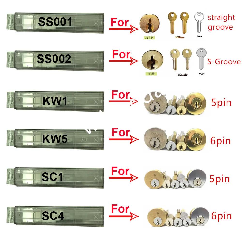 Hi-Key SC1 2-in-1 Key Decoder - Stainless Steel Precision Measuring Tool for 5-Pin Keyway Cylinders