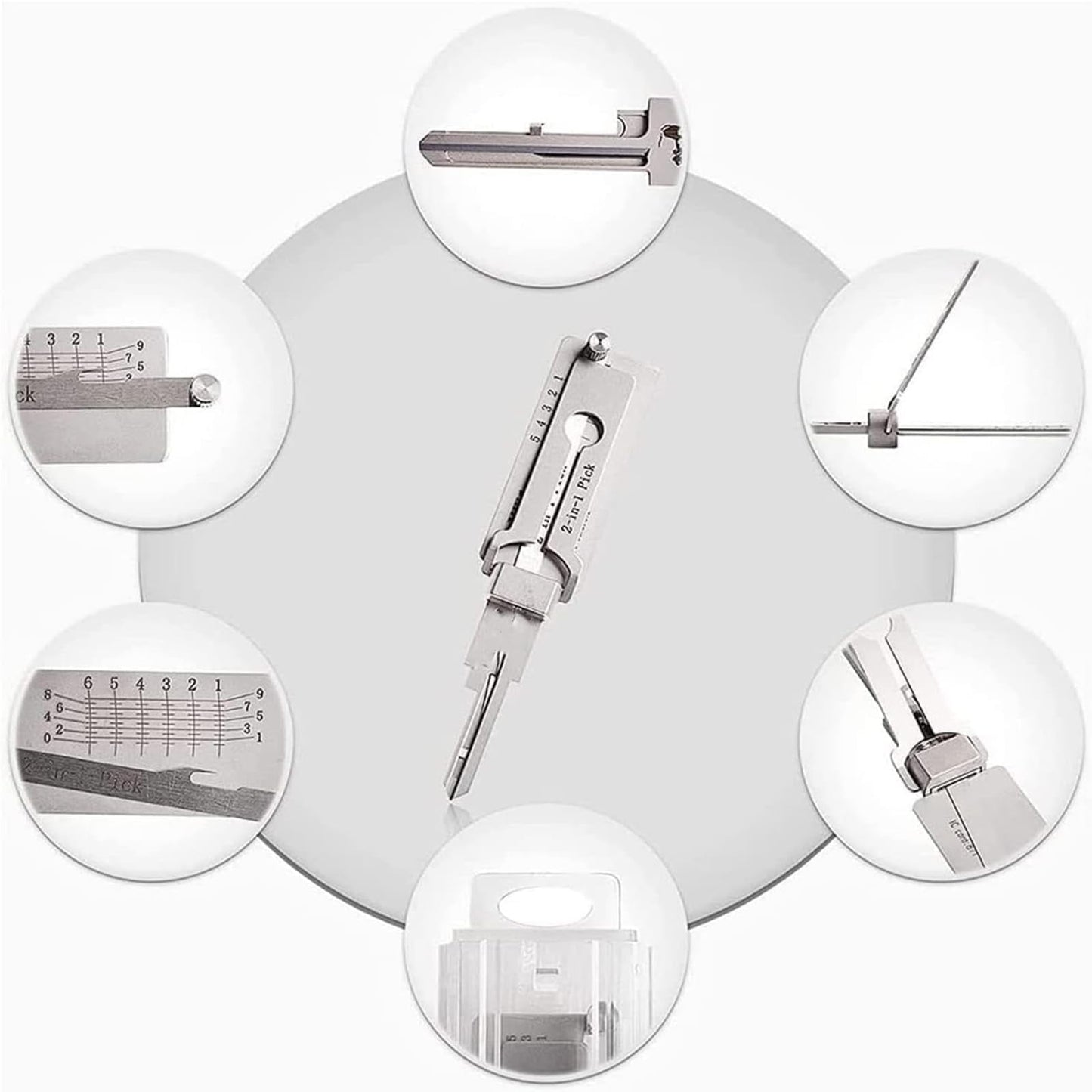 Lishi 2-in-1 SC1 SC4 KW1 KW5 AM5 M1/MS2 Maintenance Repair Tool Hook & Pick Set Hand Tool