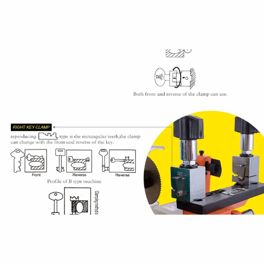 DF238BS Double Head Key Cutting Machine - Professional Horizontal Key Duplicator Key Cutting Machines
