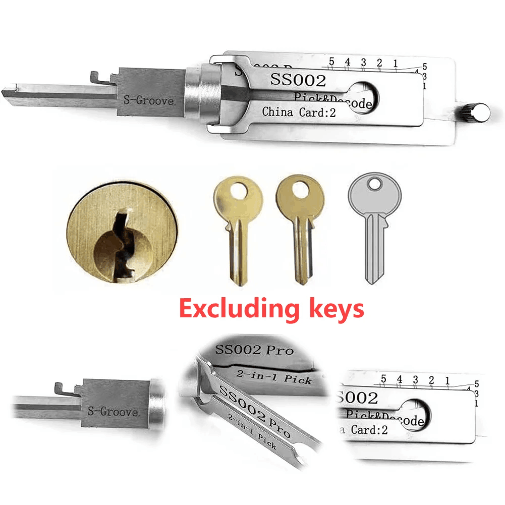 Hi-Key SS002 PRO 2-in-1 Key Decoder - Stainless Steel Precision Measuring Tool