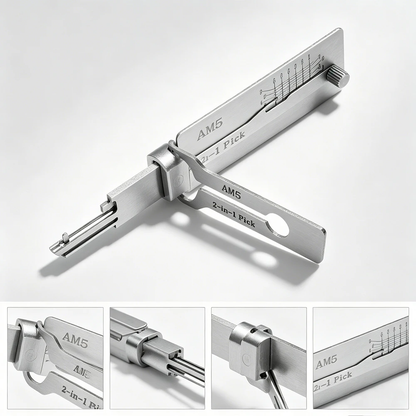 Hi-Key AM5 2-in-1 Key Decoder - Stainless Steel Precision Measuring Tool