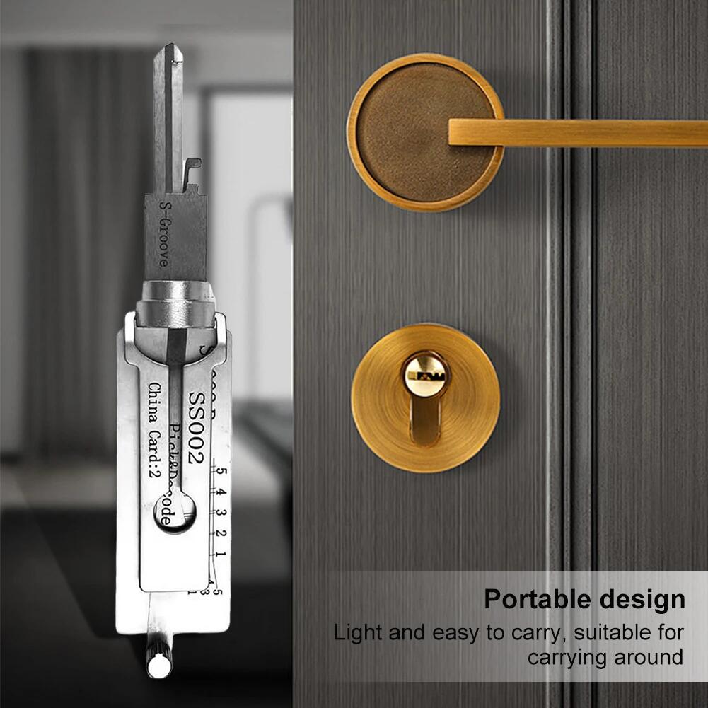 Hi-Key SS002 PRO 2-in-1 Key Decoder - Stainless Steel Precision Measuring Tool