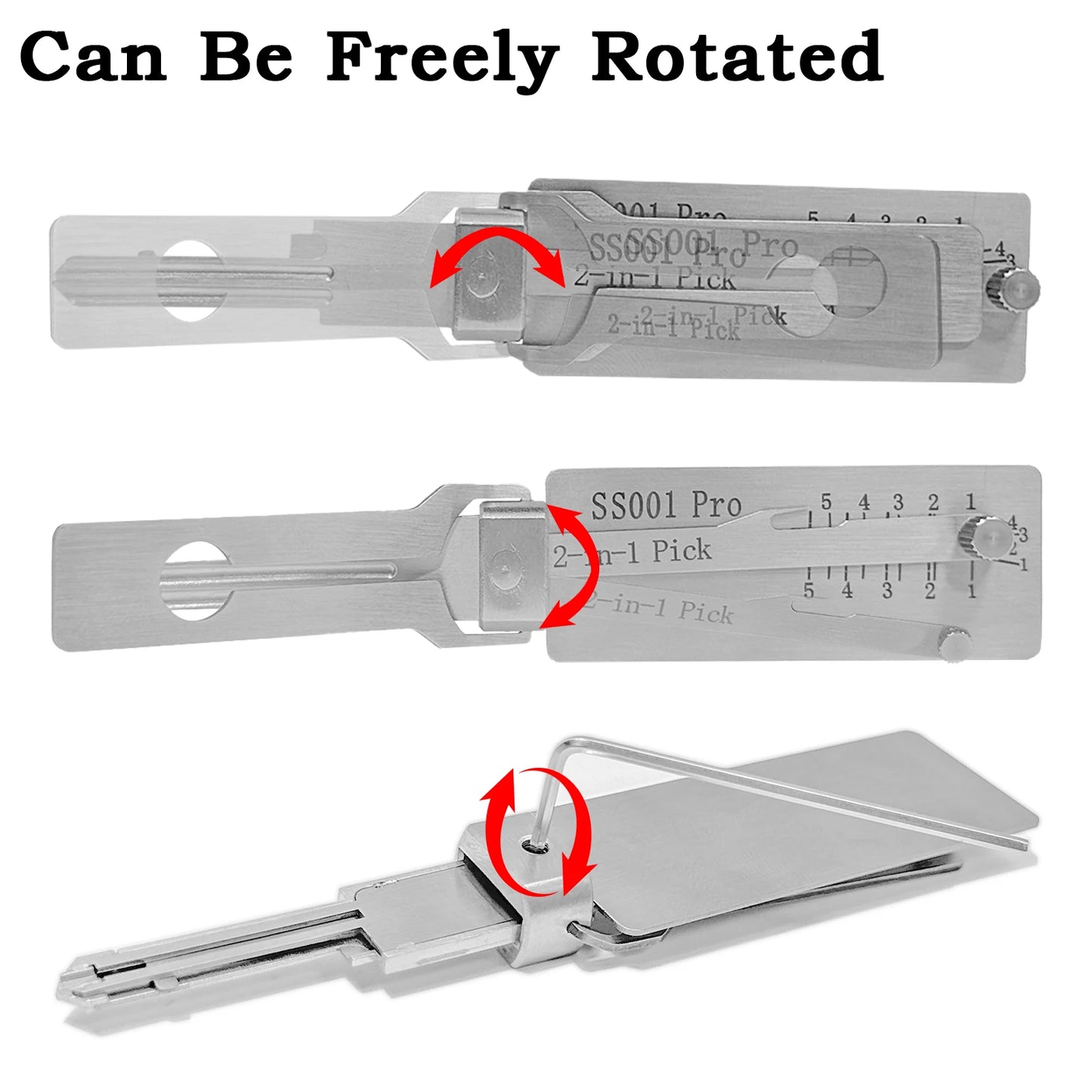 Hi-Key SS001 Pro 2-in-1 Key Decoder - Stainless Steel Precision Measuring Tool