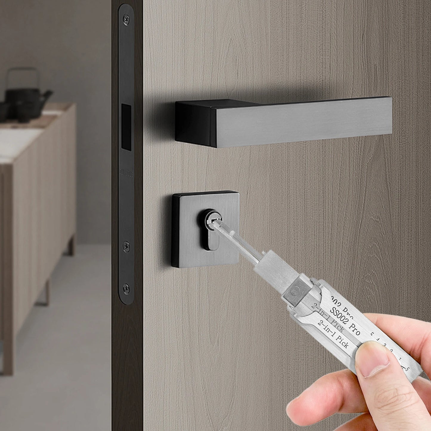 Hi-Key SS002 Pro 2-in-1 Key Decoder - Stainless Steel Precision Measuring Tool