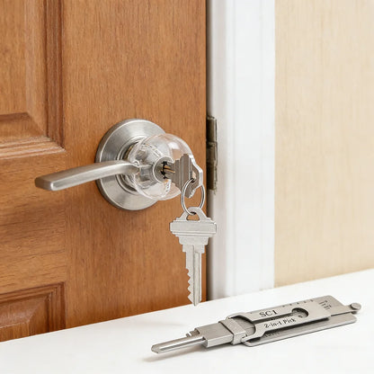 Hi-Key SC1 2-in-1 Key Decoder - Stainless Steel Precision Measuring Tool for 5-Pin Keyway Cylinders