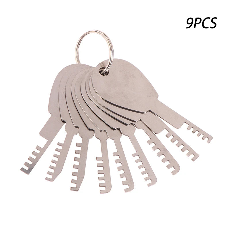 Locksmiths  Tools Stainless Steel Comb Lock 9in1 Full Set Repair Tool