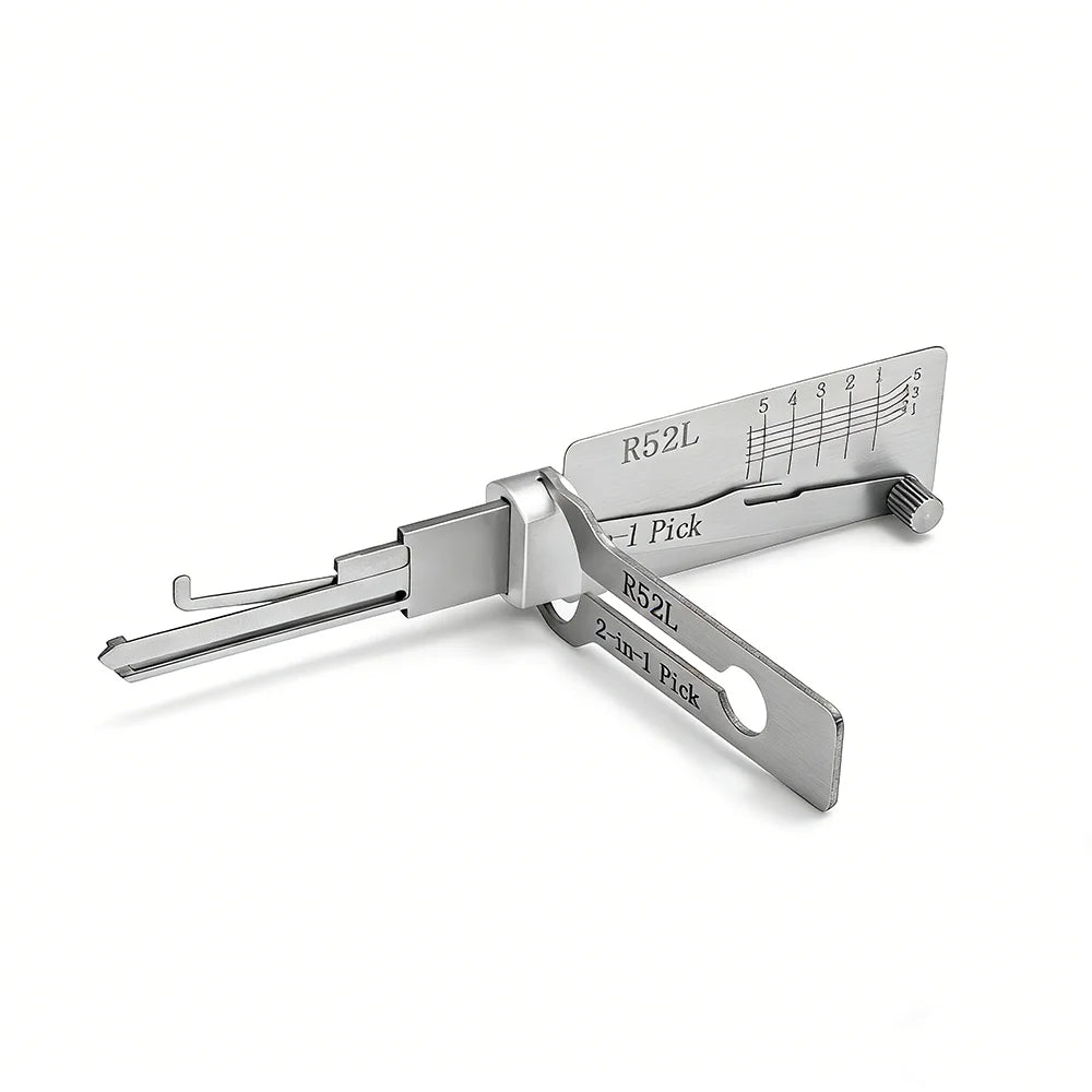 Hi-Key R52L 2-in-1 Key Decoder & Gauge Tool - Stainless Steel for Mexico Phillip Civil Locks Locksmith Tools