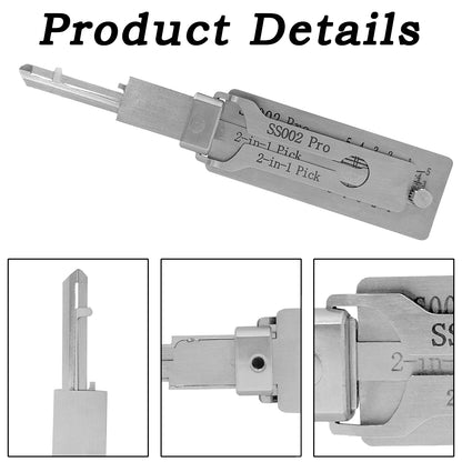 Hi-Key SS002 Pro 2-in-1 Key Decoder - Stainless Steel Precision Measuring Tool