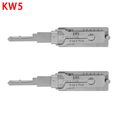 KW5 Key Decoder 2-in-1 Stainless Steel Key Decoder & Gauge Tool for KW5 Keyway Locksmith Tools