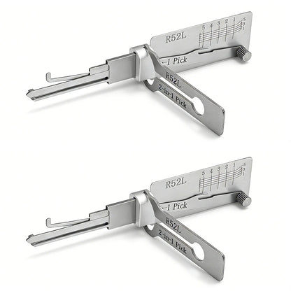 Hi-Key R52L 2-in-1 Key Decoder & Gauge Tool - Stainless Steel for Mexico Phillip Civil Locks Locksmith Tools