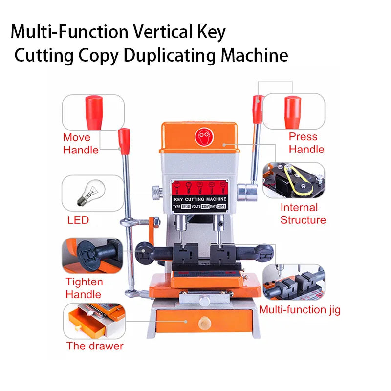 Multi-Function Automatic Vertical Key Duplicating Copy Cutting Machine Drill Machine For Making Car Door Keys Locksmith Tools