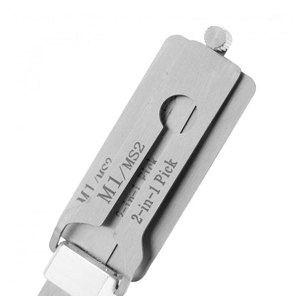 Hi-Key M1/MS2 2-in-1 Key Decoder - Stainless Steel Precision Measuring Tool for Padlock Cylinders