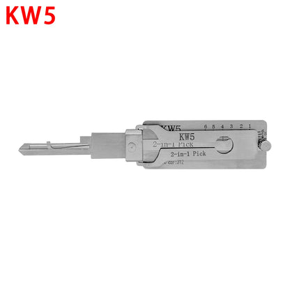 KW5 Key Decoder 2-in-1 Stainless Steel Key Decoder & Gauge Tool for KW5 Keyway Locksmith Tools