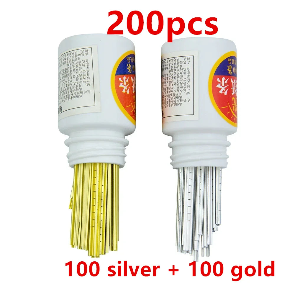 200-Piece Tin Foil Locksmith Consumables - 0.05mm/0.06mm Gold & Silver Set Locksmith Consumables