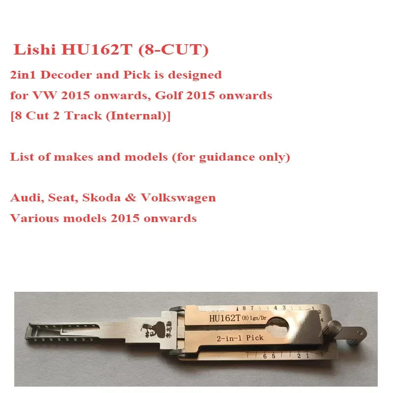 HU66 HU162T(8) HU64 Lishi Vehicle 2-in-1 Decoder Cars Lock Picking Set for Volkswagen /Audi/Porsche MERCED SKODA SEAT VAG GROUP