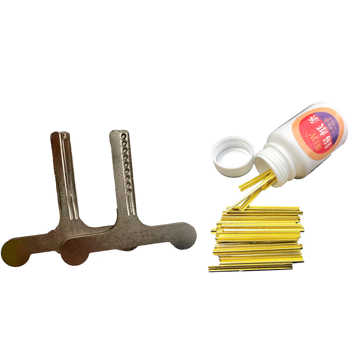 Tin Foil Tool AB lock locksmiths tools Hit for The Key with 100pcs Tin Foil Tools With AB Single Row Positive Slot Power Key