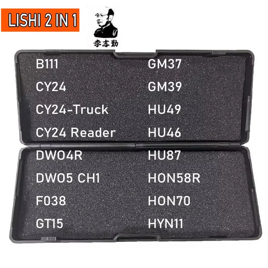 Lishi Tool 2 in 1 Key Decoder Lock Picking Tool B111 CY24 DWO4R DWO5 F038 GT15 GM37 GM39 HU49 HU46 HU87 HON58R HON70 HYN11 HY15 HYN7R HY16 HY17