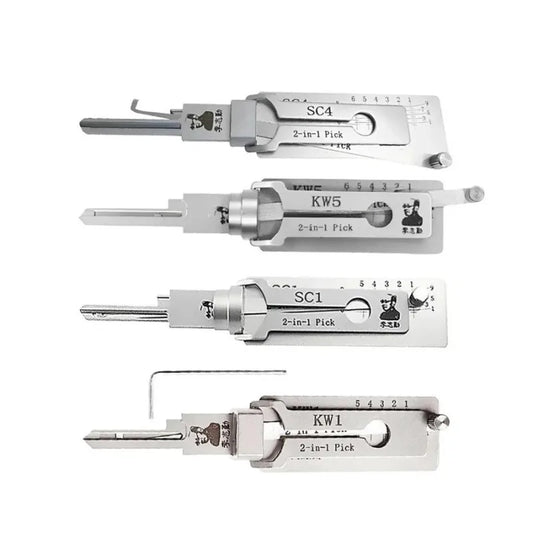 Locksmith LiShi 2 in 1 SC1 SC4 KW5 KW1 Tools Civil Lock Opener Hand  Professional Locksmith Hand for Door Measuring Master Key