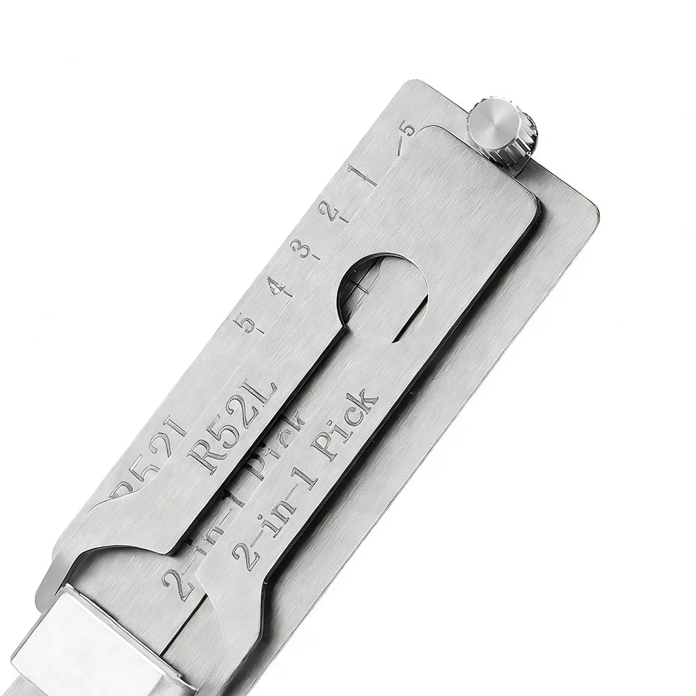 Hi-Key R52L 2-in-1 Key Decoder & Gauge Tool - Stainless Steel for Mexico Phillip Civil Locks Locksmith Tools