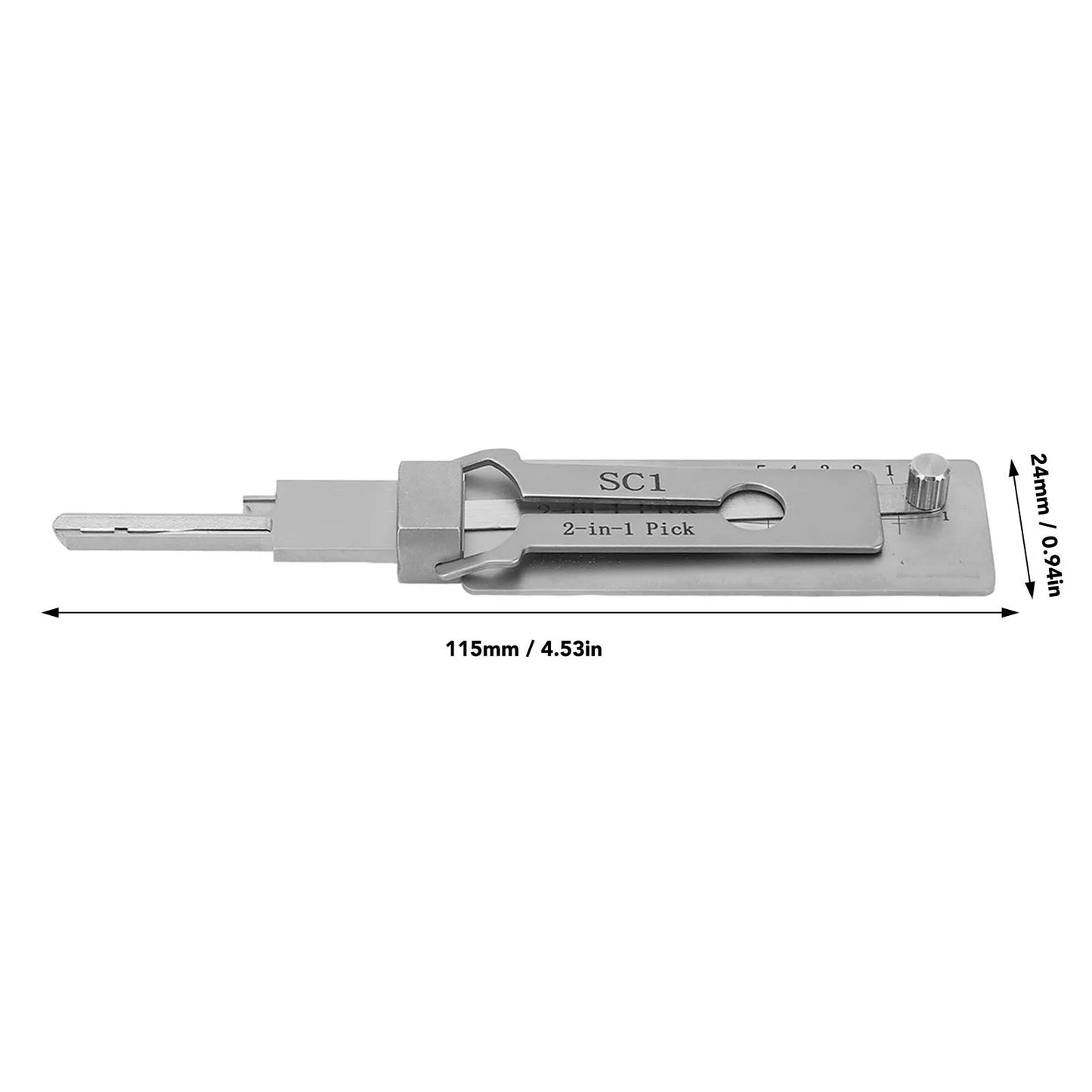 Hi-Key SC1 2-in-1 Key Decoder & Hook Pickup Tool - Stainless Steel for O-Ring & Maintenance