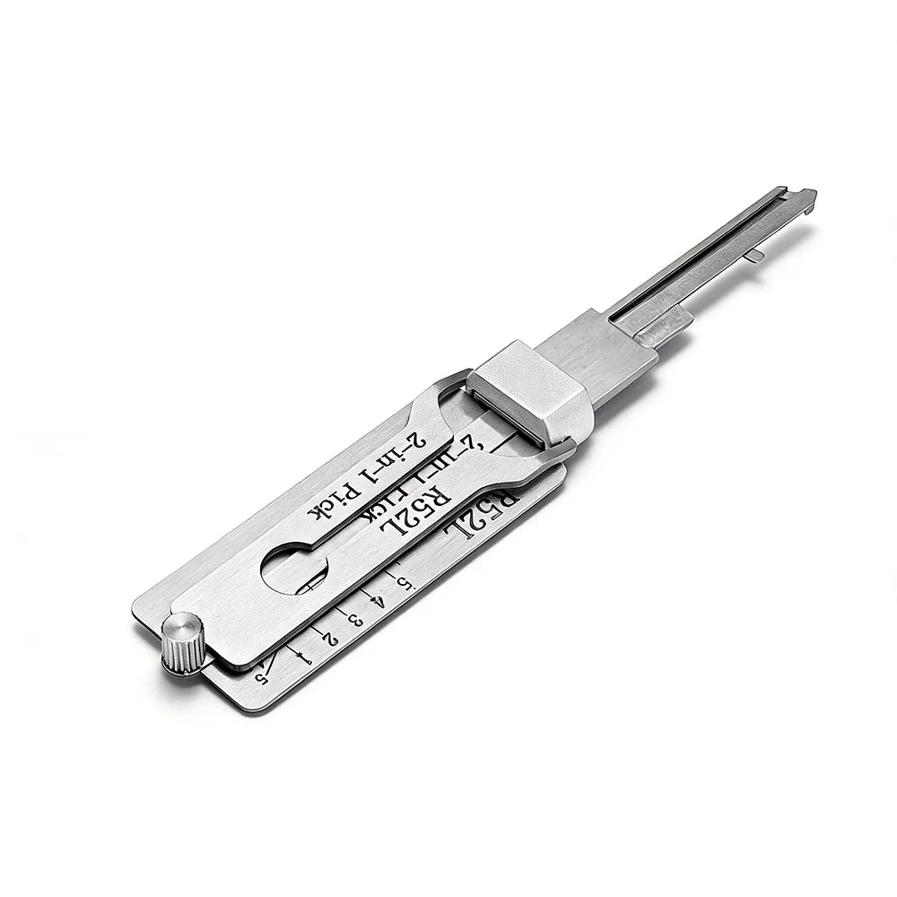 Hi-Key R52L 2-in-1 Key Decoder & Gauge Tool - Stainless Steel for Mexico Phillip Civil Locks Locksmith Tools