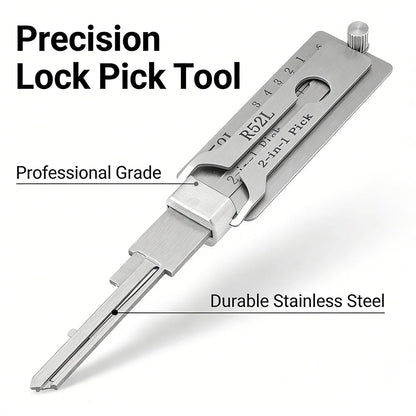 Hi-Key R52L 2-in-1 Key Decoder & Gauge Tool - Stainless Steel for Mexico Phillip Civil Locks Locksmith Tools