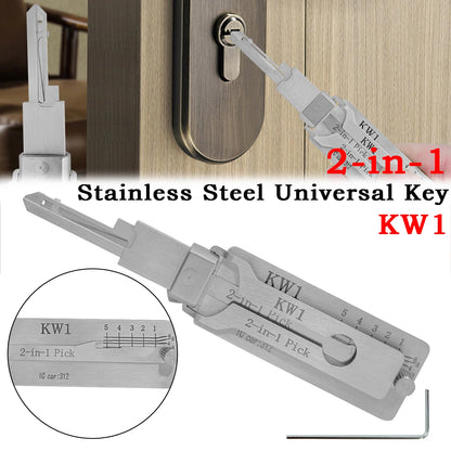 Hi-Key KW1 2-in-1 Key Decoder - Stainless Steel Precision Measuring Tool