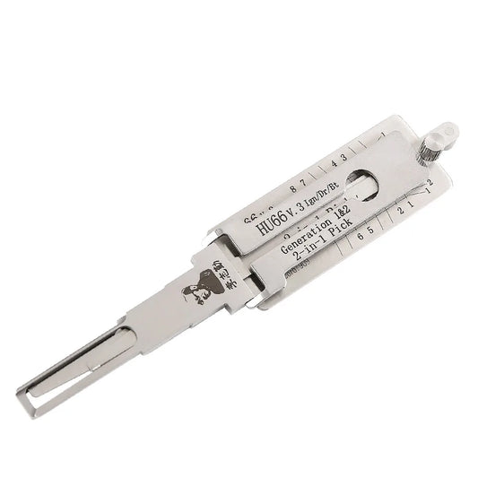 HU66 2in1 Stainless Steel Tool Pickup Kit Hook Tool Pick and Decoder for VW Car Professional Locksmith Supplies Repair Tool
