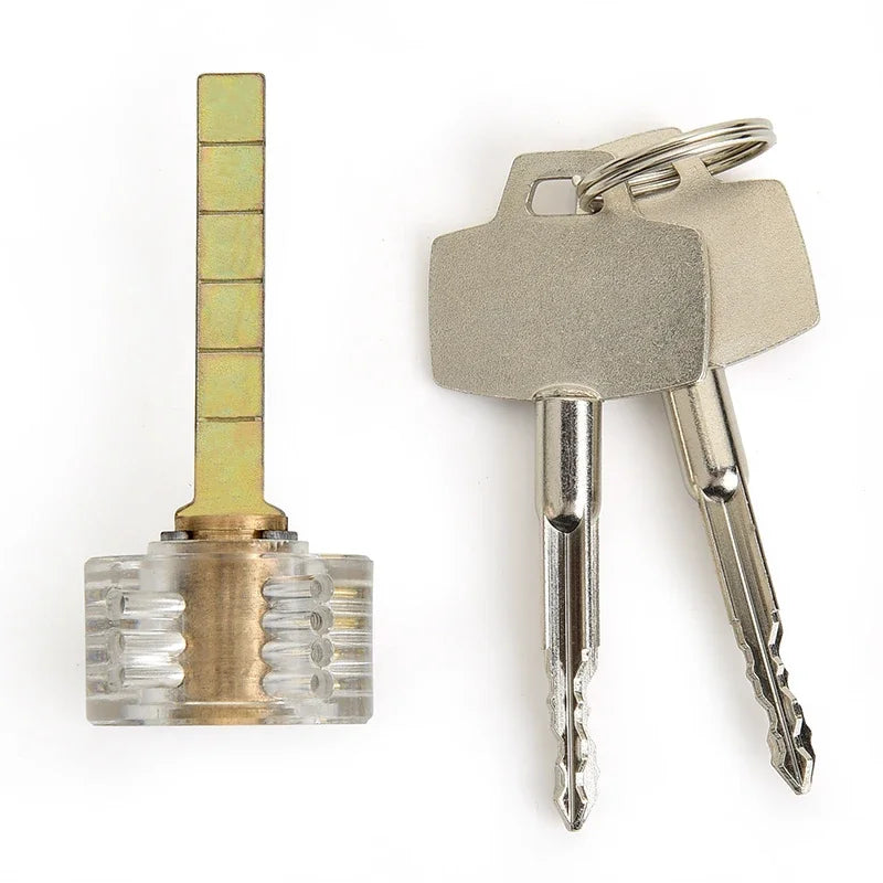 9 pcs Transparent Locksmith Locks Cutaway Training Skill Professional Visible Practice Padlock Copper Lock Pick Tools Hardware