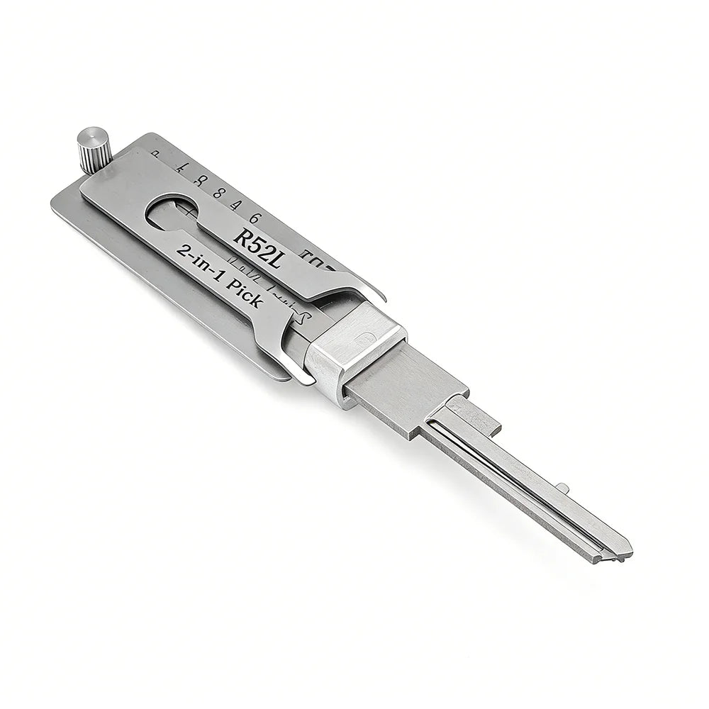 Hi-Key R52L 2-in-1 Key Decoder & Gauge Tool - Stainless Steel for Mexico Phillip Civil Locks Locksmith Tools