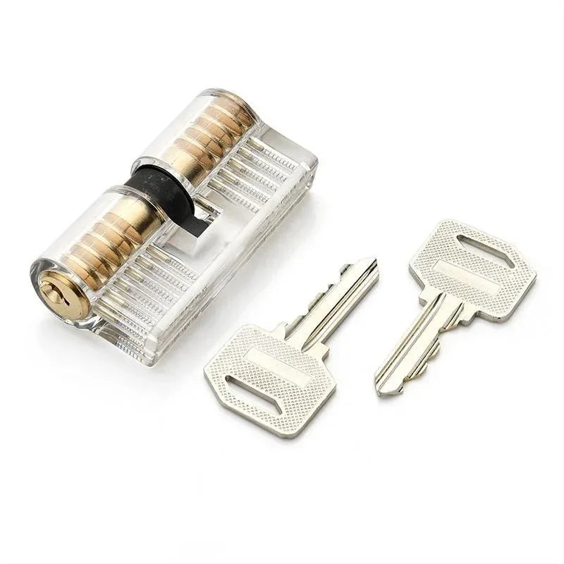 9 pcs Transparent Locksmith Locks Cutaway Training Skill Professional Visible Practice Padlock Copper Lock Pick Tools Hardware