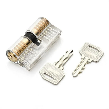 9 pcs Transparent Locksmith Locks Cutaway Training Skill Professional Visible Practice Padlock Copper Lock Pick Tools Hardware