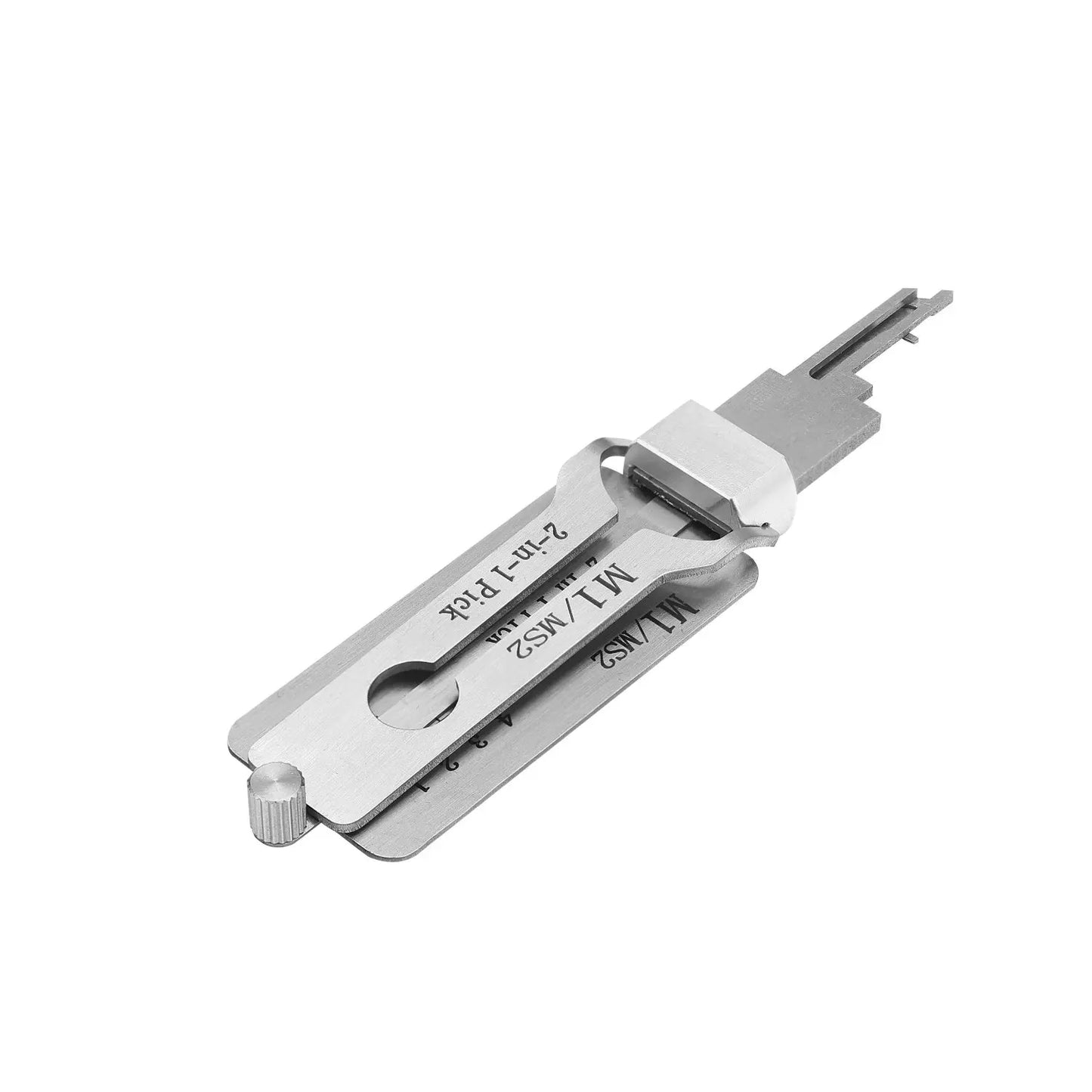Hi-Key M1/MS2 2-in-1 Key Decoder - Stainless Steel Precision Measuring Tool for Padlock Cylinders