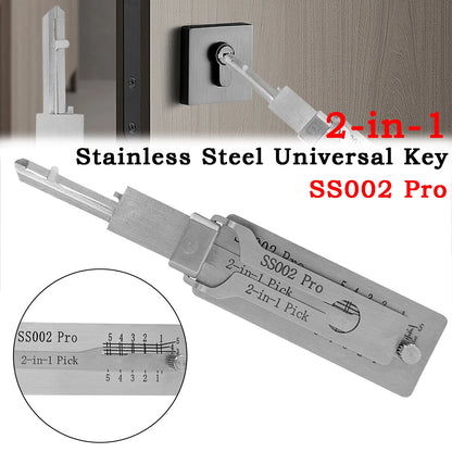 Hi-Key SS002 Pro 2-in-1 Key Decoder - Stainless Steel Precision Measuring Tool