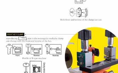 Horizontal  key cutting machine double head  key duplicating machine DF238BS