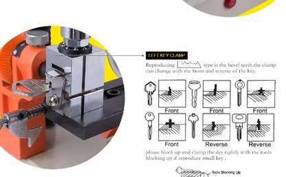 Horizontal  key cutting machine double head  key duplicating machine DF238BS
