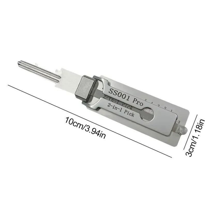 Hi-Key SS001 PRO 2-in-1 Key Decoder - Stainless Steel Precision Measuring Tool